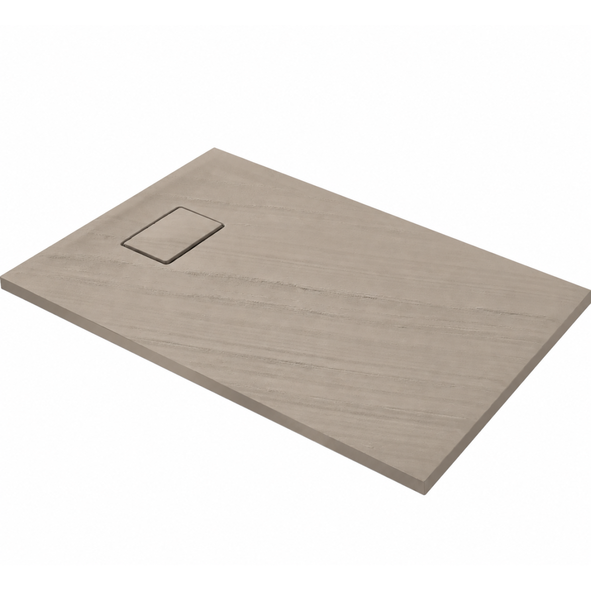 Akmens masės dušo padėklas RILIEVO 120x80 su sifonu, neslystantis matinis smėlio spalvos, BLU