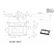 Компактный умывальник из каменной массы (литой мрамор) Blu NUBE 500