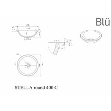Умывальник из каменной массы (литьевой мрамор) Blu STELLA ROUND 460