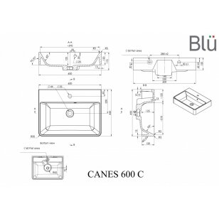 Praustuvas CANES 600, akmens masė, BLU