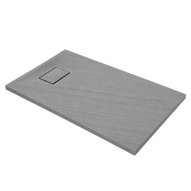 Akmens masės dušo padėklas RILIEVO 120x80 su sifonu, neslystantis matinis pilkas, BLU Akmens masės dušo padėklas RILIEVO 120x80 su sifonu, neslystantis matinis pilkas, BLU