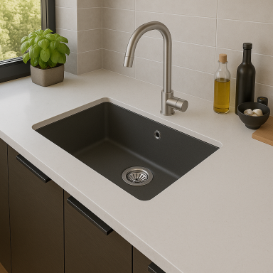 Каменная кухонная мойка ISEO 54x44, графит, BLU Каменная кухонная мойка ISEO 54x44, графит, BLU