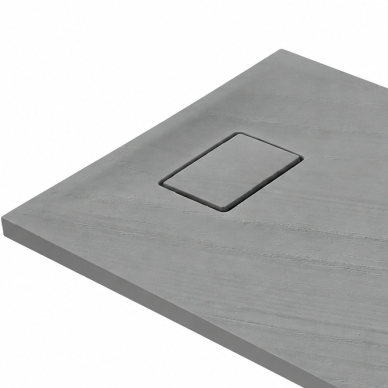 Akmens masės dušo padėklas RILIEVO 100x80 su sifonu, neslystantis matinis pilkas, BLU 1 Akmens masės dušo padėklas RILIEVO 100x80 su sifonu, neslystantis matinis pilkas, BLU 1
