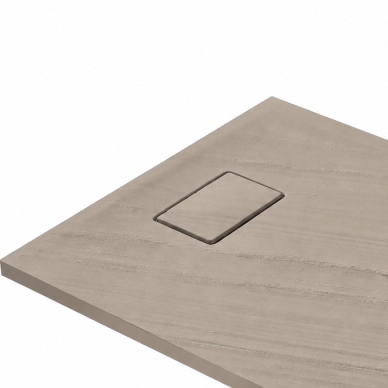 Akmens masės dušo padėklas RILIEVO 120x90 su sifonu, neslystantis matinis smėlio spalvos, BLU 1