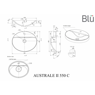 Умывальник из каменной массы (литьевой мрамор) Blu AUSTRALE II 1 Умывальник из каменной массы (литьевой мрамор) Blu AUSTRALE II 1