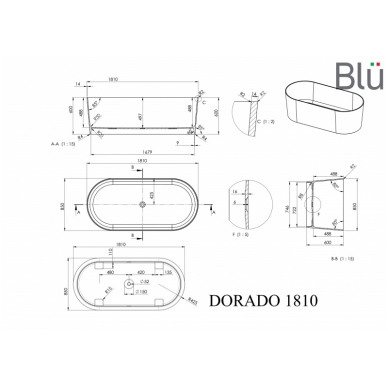 Ванна из литого мрамора Blu DORADO 1810 Evermite 1 Ванна из литого мрамора Blu DORADO 1810 Evermite 1