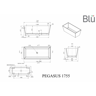 Ванна из каменной массы Blu PEGASUS Evermite 2 Ванна из каменной массы Blu PEGASUS Evermite 2