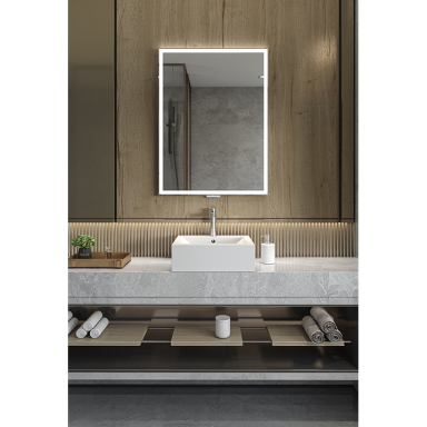 Выдвижное зеркало для ванной YOU 60x80, белое, Miior