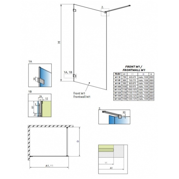 Стеклянная перегородка для душа Radaway Euphoria Walk-in V 4 Стеклянная перегородка для душа Radaway Euphoria Walk-in V 4