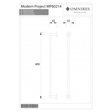 Полотенцедержатель MODERN PROJECT 40см, цвет золото, Omnires
