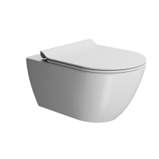 Matinis baltas WC PURA Color Swirlflush® Dualglaze® su Soft Close dangčiu, GSI