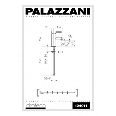 Bide maišytuvas MIDI IDROTECH, Palazzani Bide maišytuvas MIDI IDROTECH, Palazzani