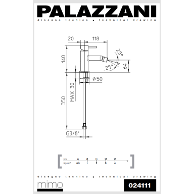 Bide maišytuvas MIDI MIMO, Palazzani Bide maišytuvas MIDI MIMO, Palazzani