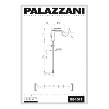 Bide maišytuvas QADRA, Palazzani Bide maišytuvas QADRA, Palazzani