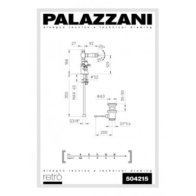 Bide maišytuvas Retro, Palazzani