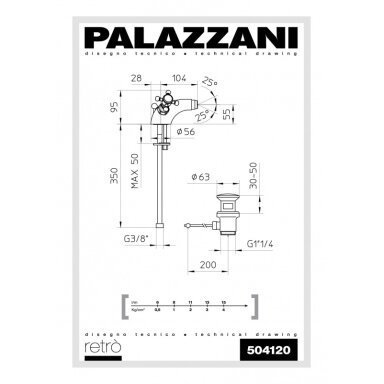 Bide maišytuvas Retro, Palazzani