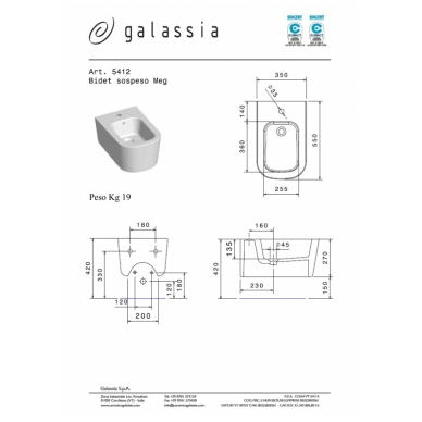 Pakabinama bide MEG11 55x35, Galassia 3 Pakabinama bide MEG11 55x35, Galassia 3
