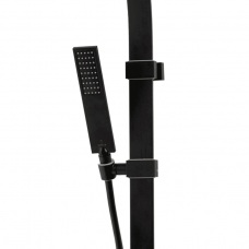Душевой набор FLAT-One: подставка с лейкой, черный матовый, Bossini