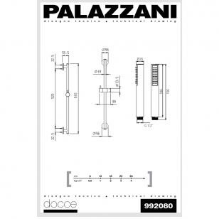 Душевой набор MIMO / IDROTECH 2 / DIGIT 3: подставка, душ и шланг, Palazzani
