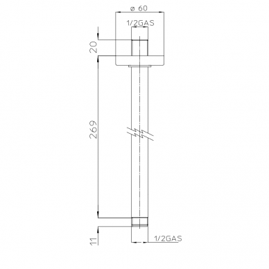 Колено для душевой головы из потолка Bossini H31000 1 Колено для душевой головы из потолка Bossini H31000 1
