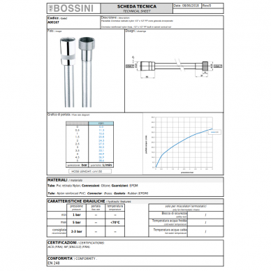 Душевой шланг Bossini A00167 CROMOLUX 2