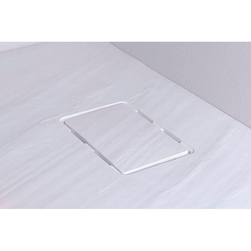 Akmens masės dušo padėklas RILIEVO 120x80 su sifonu, neslystantis matinis baltas, BLU 2
