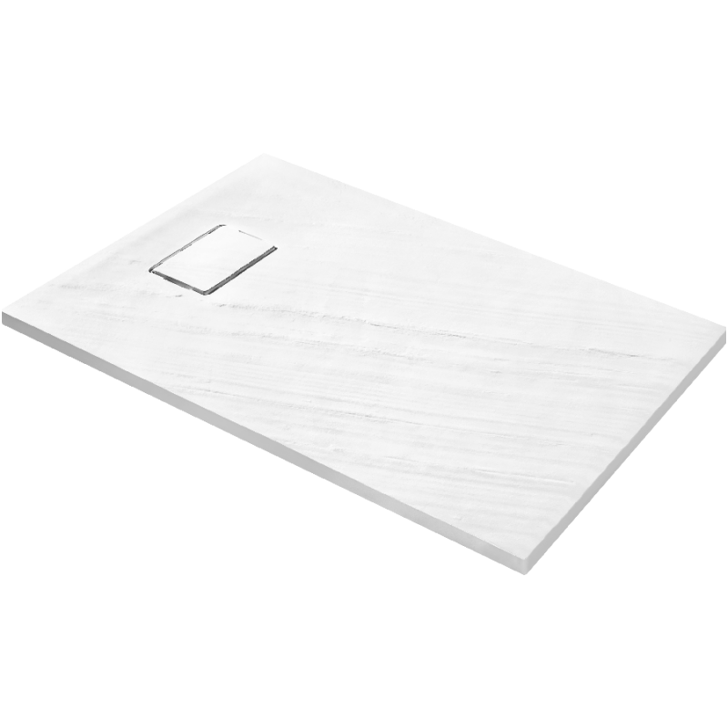 Akmens masės dušo padėklas RILIEVO 120x80 su sifonu, neslystantis matinis baltas, BLU