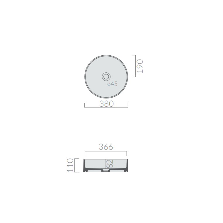 Графитовый напольный умывальник SmartB 38Ø, Galassia 3
