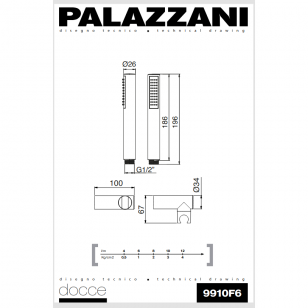 Душевой набор: держатель, шланг и душ MIMO / IDROTECH 2 / DIGIT 3, Palazzani