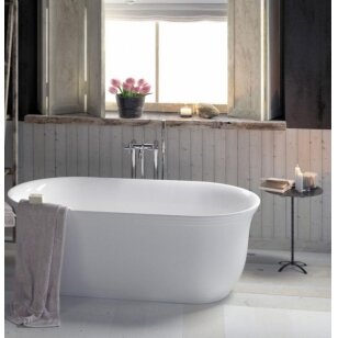 Laisvai statoma vonia Tuscan 150 Solid Surface, balta matinė, Poolspa