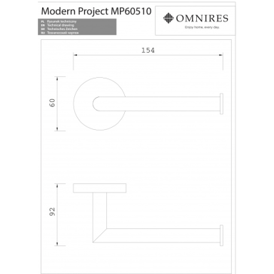 Laikiklis WC popieriui MODERN PROJECT, šlifuotas auksas, Omnires