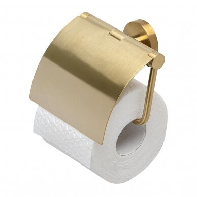 Laikiklis WC popieriui NEMOX su dangteliu, šlifuotas auksas, Geesa 3