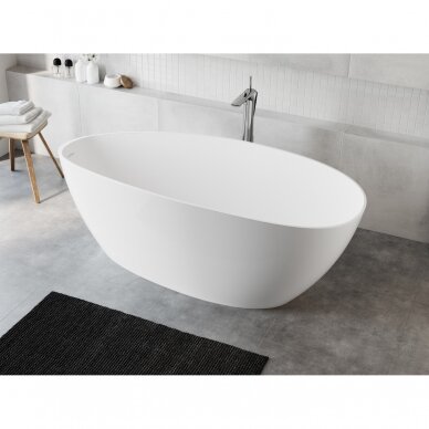 Каменная ванна AURIGA 1560 Evermite, белый/черный, BLU 3