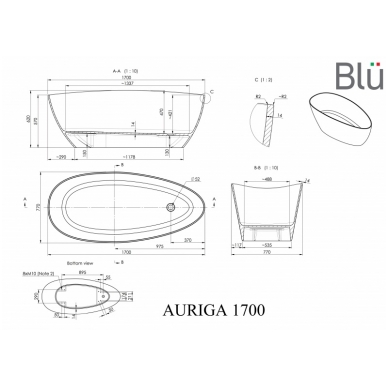 Отдельностоящая ванна из каменной массы Blu AURIGA 1700 Evermite 2 Отдельностоящая ванна из каменной массы Blu AURIGA 1700 Evermite 2