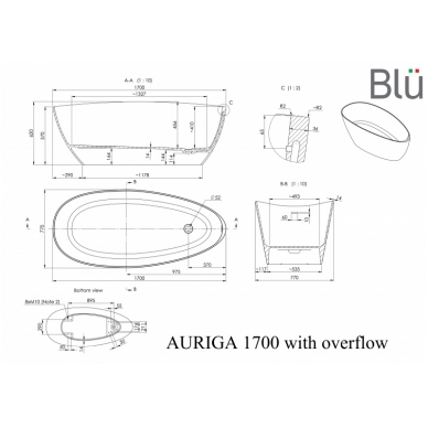 Отдельностоящая ванна из каменной массы Blu AURIGA 1700 Evermite 3 Отдельностоящая ванна из каменной массы Blu AURIGA 1700 Evermite 3