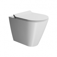 Matinis baltas pristatomas WC KUBE X 55x36 Swirlflush® Dualglaze® su Soft Close dangčiu, GSI