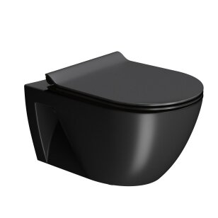 Matinis juodas bebriaunis WC PURA ECO 55x36 Swirlflush® Dualglaze®, GSI