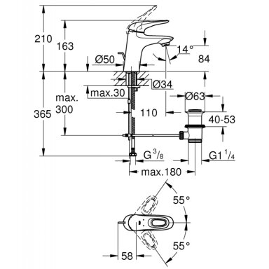 Смеситель для умывальника Grohe Eurostyle S Смеситель для умывальника Grohe Eurostyle S