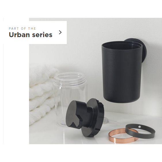 Muilo dozatorius URBAN, juodas matinis, Tiger 3 Muilo dozatorius URBAN, juodas matinis, Tiger 3