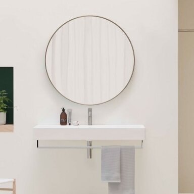 Matinis baltas pakabinamas praustuvas KUBE X 120x47 Extraglaze®, GSI