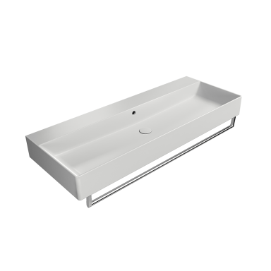 Matinis baltas pakabinamas praustuvas KUBE X 120x47 Extraglaze®, GSI