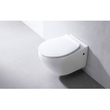 Unitazas ESTORIL rimless su Soft Close dangčiu, Bathco Unitazas ESTORIL rimless su Soft Close dangčiu, Bathco