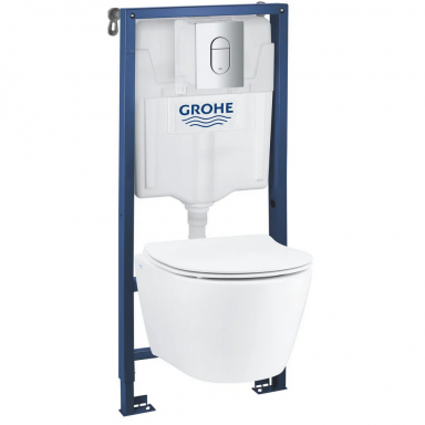 Grohe Serel Rimless WC puodas+Grohe Solido rėmas su klavišu Grohe Serel Rimless WC puodas+Grohe Solido rėmas su klavišu