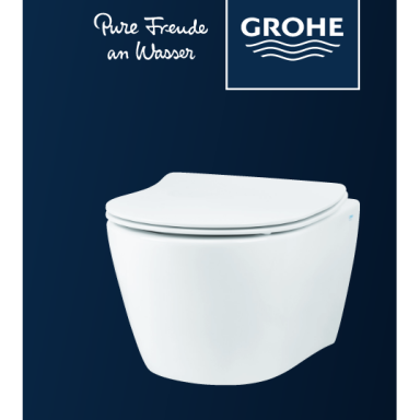 Grohe Serel Rimless WC puodas+Grohe Solido rėmas su klavišu Grohe Serel Rimless WC puodas+Grohe Solido rėmas su klavišu