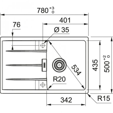 Мойка Centro CNG 611-62, Fragranit, Franke