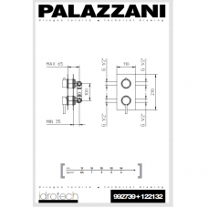 2-5 ходовой смеситель скрытого монтажа IDROTECH 2, Palazzani