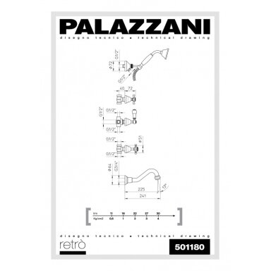Встраиваемая душевая система Palazzani Retro