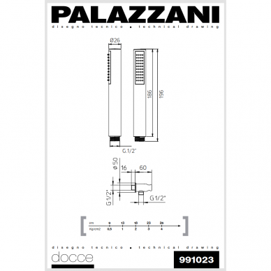 Potinkinė dušo sistema MIS Color su kriokliu, Palazzani 2