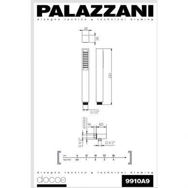 Potinkinė dušo sistema su kriokliu TRACK, Palazzani 8