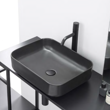 Умывальник DINAN RECTANGULAR 50, встраиваемый, черный, Bathco